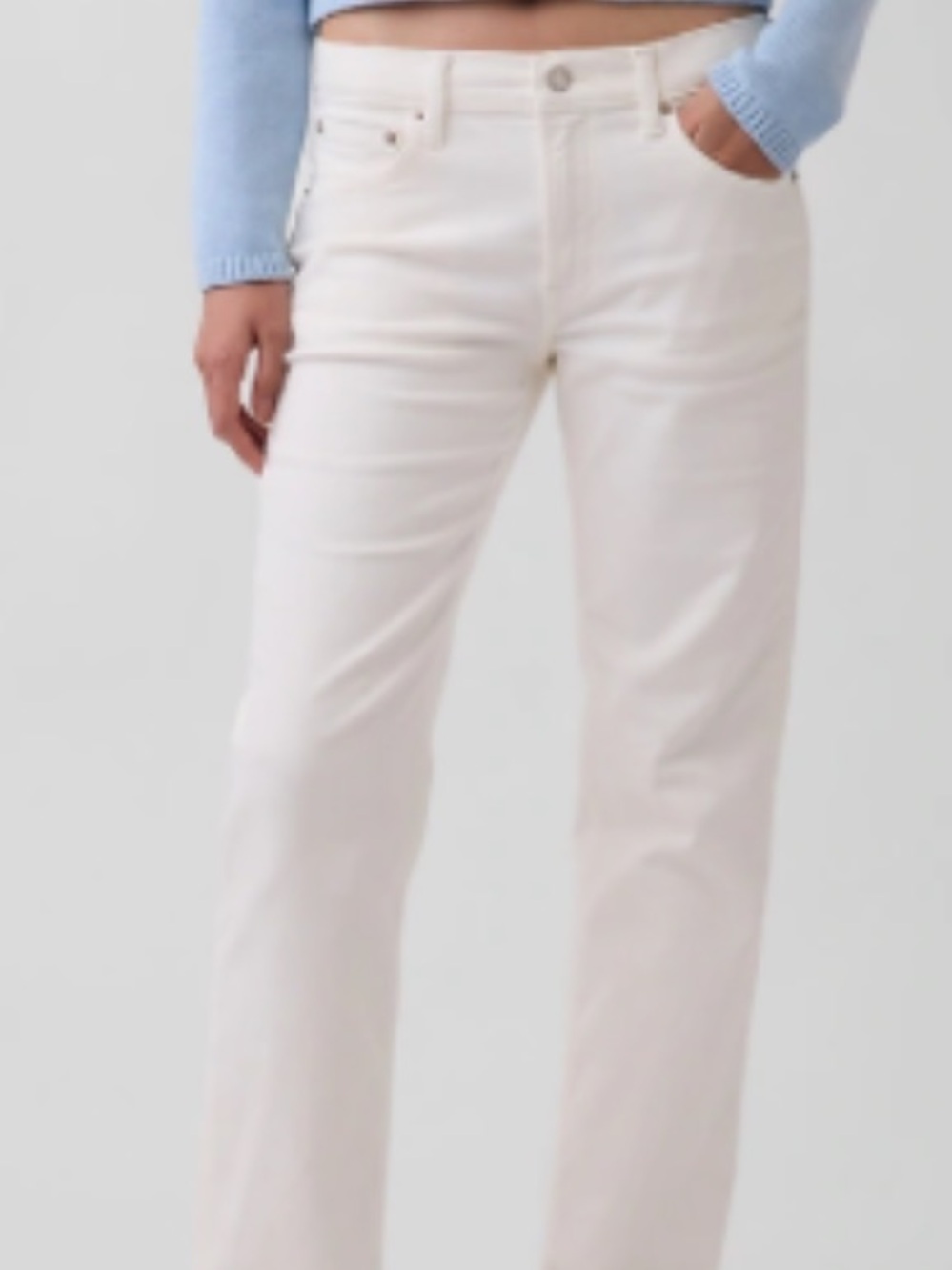 GAP Cream Wide-Leg Flare Jeans